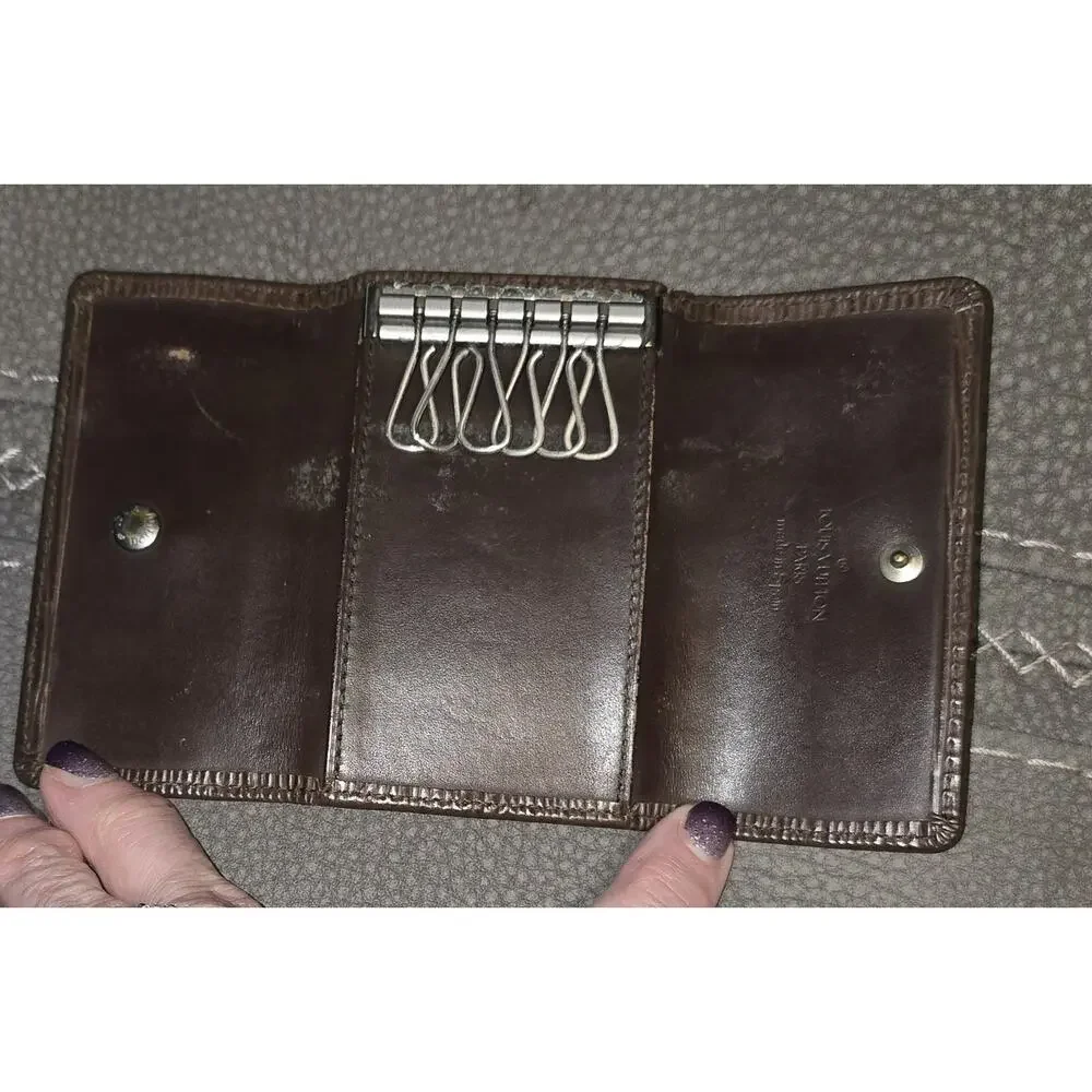 Louis Vuitton 6 Key Holder Brown Taiga Leather